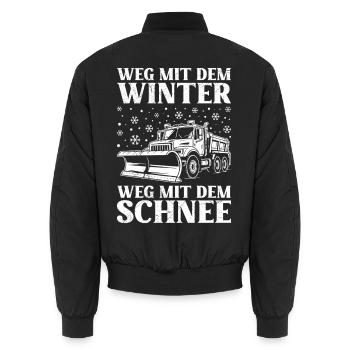 Winterdienst WEG MIT DEM WINTER WEG MIT DEM SCHNEE - Unisex Bomberjacke - Schwarz - Hinten - AI Model Male 185 light (185cm)