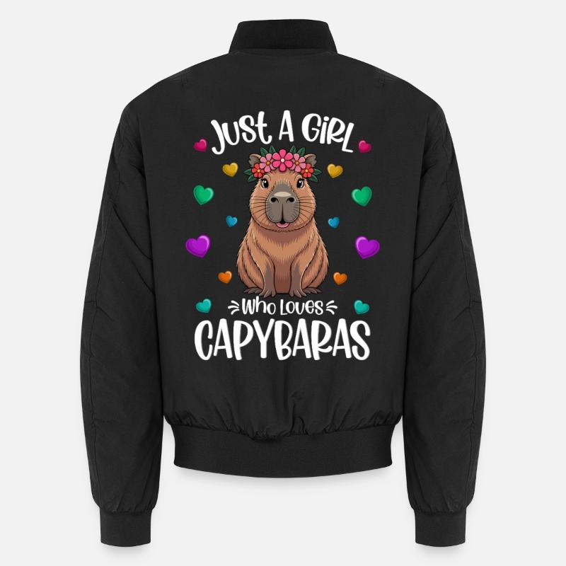 Fille amante du capybara doux Bomber unisexe