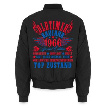 60. Geburtstag 60 Jahre Deko 1965 Geschenk Lustig - Unisex Bomberjacke - Schwarz - Hinten - AI Model Male 185 light (185cm)