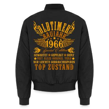 60. Geburtstag 60 Jahre Deko 1965 Geschenk Lustig - Unisex Bomberjacke - Schwarz - Hinten - AI Model Male 185 light (185cm)