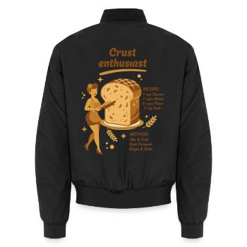 Sauerteig-Teig-Liebhaber Brotbacker - Unisex Bomberjacke - Schwarz - Hinten - AI Model Male 185 light (185cm)