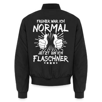 Plombier - Bomber unisexe - noir - Dos - AI Model Male 185 light (185cm)