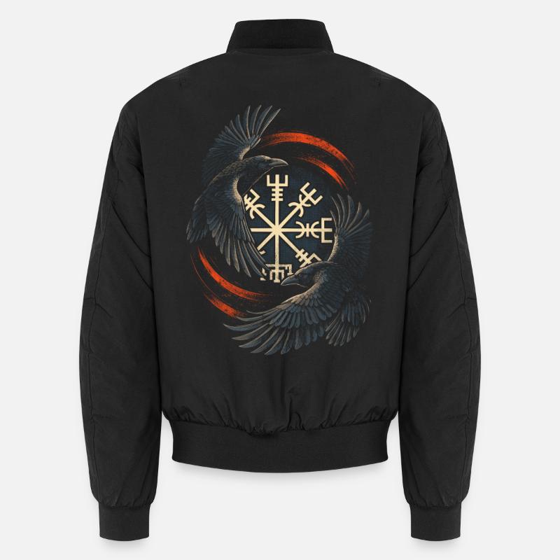 Scandinavian Viking Ravens - Unisex Bomber Jacket - black