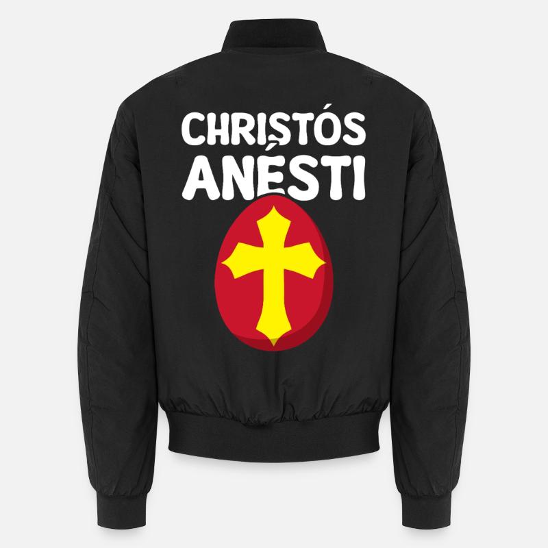Christos Anesti Greek Easter Egg Unisex Bomber Jacket