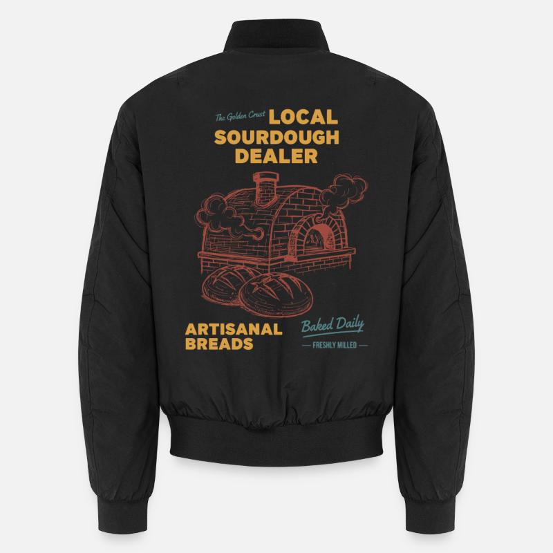 Sauerteig, lokale Sauerteigbrot-Backer-Ära, Bäckerzeit, - Unisex Bomberjacke - Schwarz
