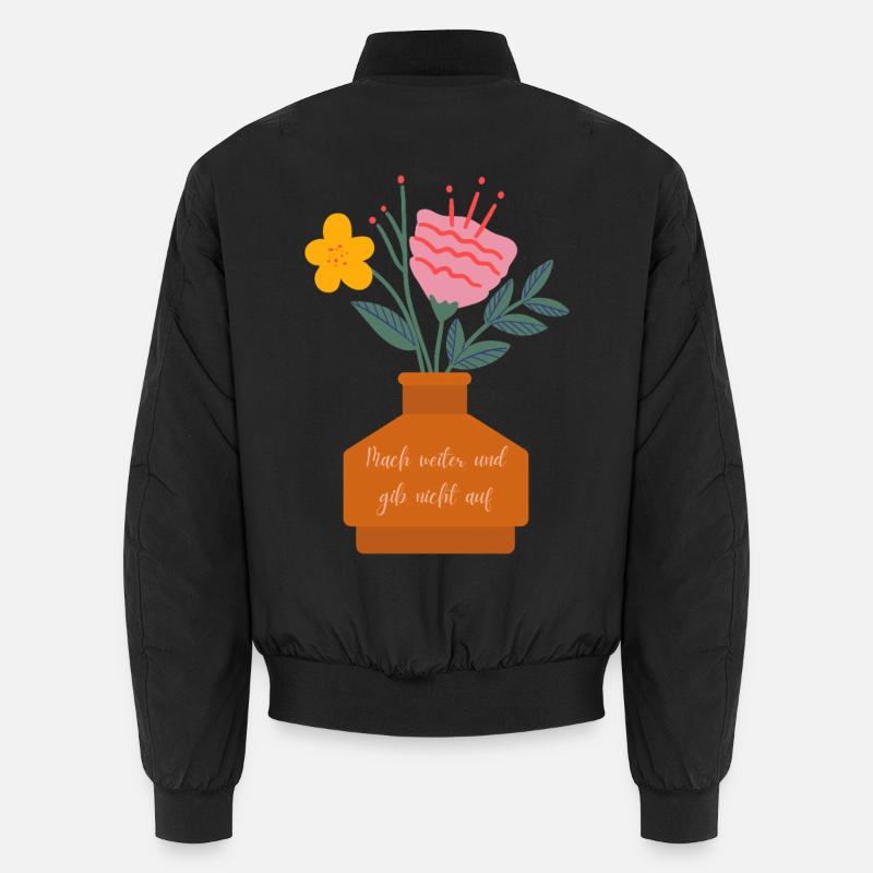 Blumenstrauß Mutspruch Vase Unisex Bomberjacke