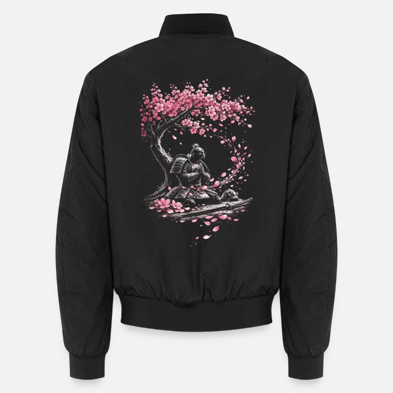 Cherry Blossom Sakura Cherry Blossom - Unisex Bomber Jacket - black