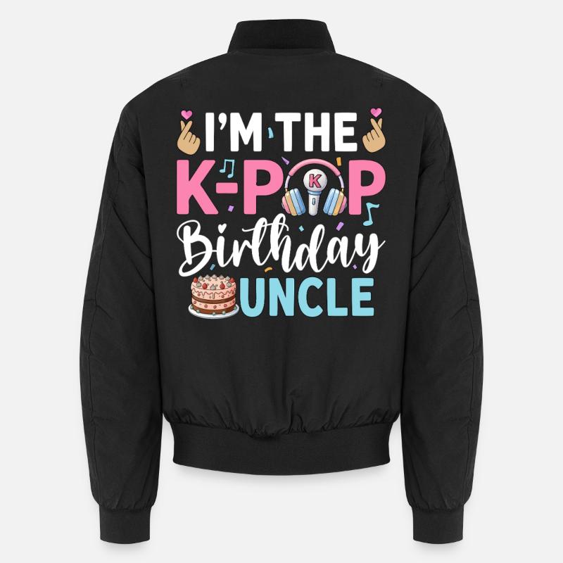 I'm The K-Pop Birthday Uncle - Unisex Bomber Jacket - black