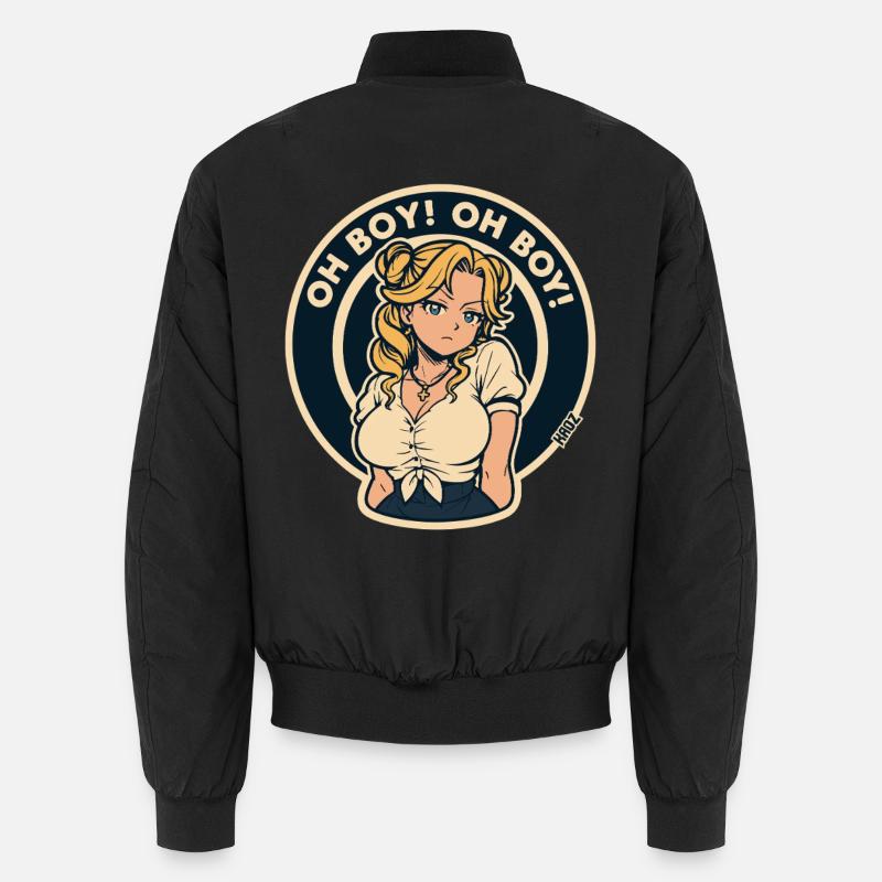Oh Boy Circle Pinup Unisex Bomber Jacket