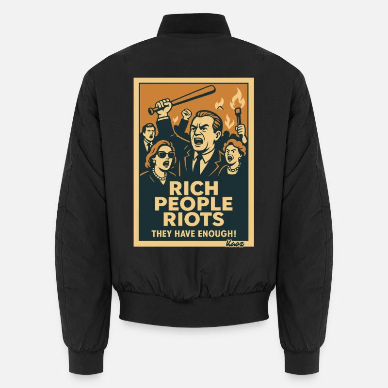 Rich People Riots Protest Poster Unisex Bomber Jacket