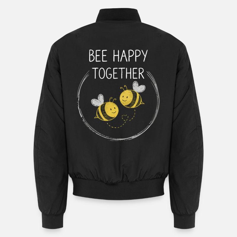 Bee Happy Together Bees Unisex Bomber Jacket