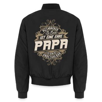 Pizzabäcker Papa - Unisex Bomberjacke - Schwarz - Hinten - AI Model Male 185 light (185cm)
