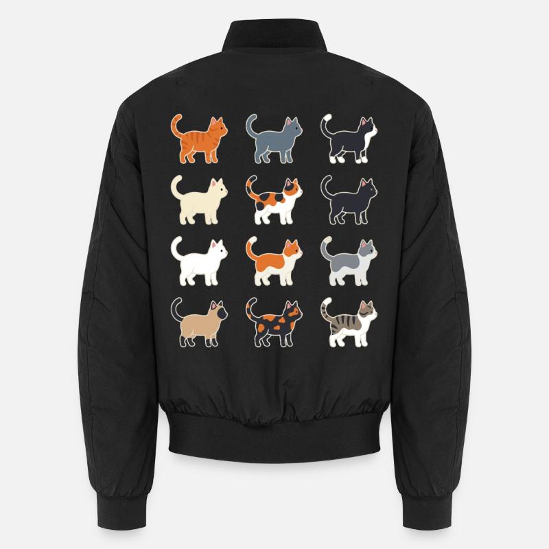 Grille d’illustration des chats - Bomber unisexe - noir