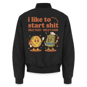 Sourdough Starter Jar Era Bread Baking Baker - Unisex Bomber Jacket - black - Back - AI Model Male 185 light (185cm)