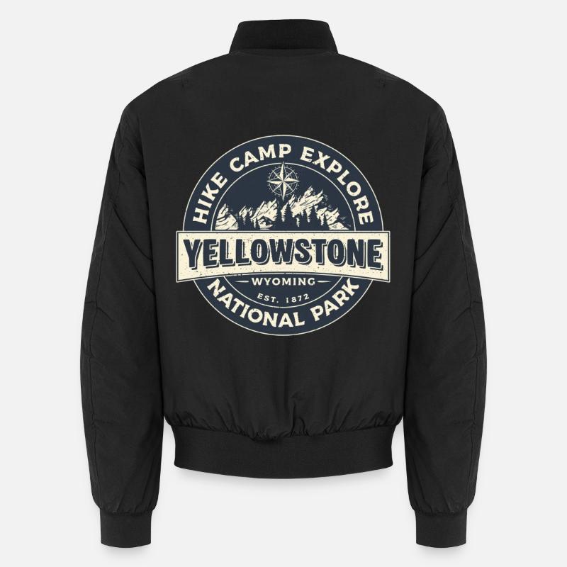 Hike Camp Explore Yellowstone National Park Unisex Bomber Jacket