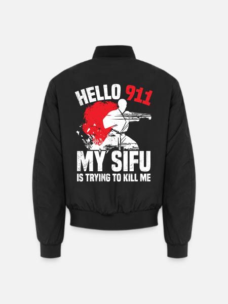 Wing Chun Kostümlehrer Kung-Fu-Flügel - Unisex Bomberjacke - Schwarz