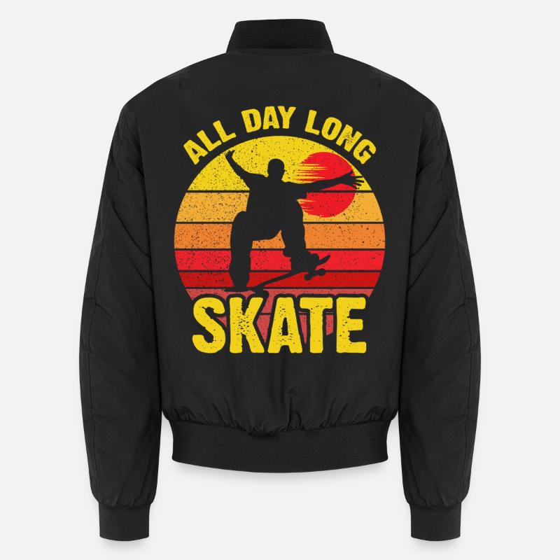 Ganztägiger Skate Retro Sunset - Unisex Bomberjacke - Schwarz