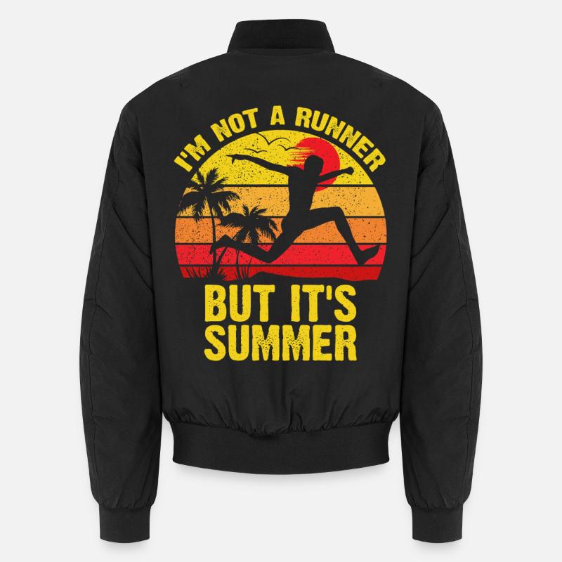 Not a Runner, But It's Summer - Unisex Bomber Jacket - black