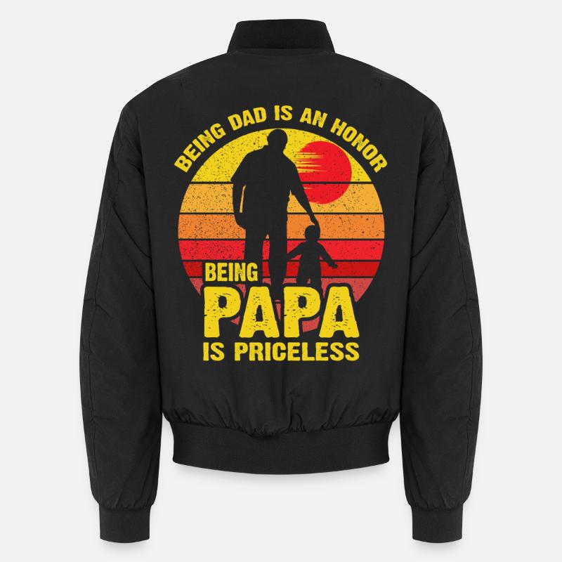 Papa Is Priceless: Dad Honor Unisex Bomber Jacket