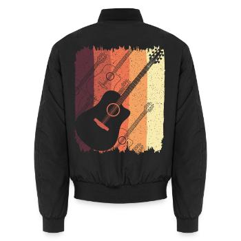 Guitare acoustique sur Sunset Stripes - Bomber unisexe - noir - Dos - AI Model Male 185 light (185cm)