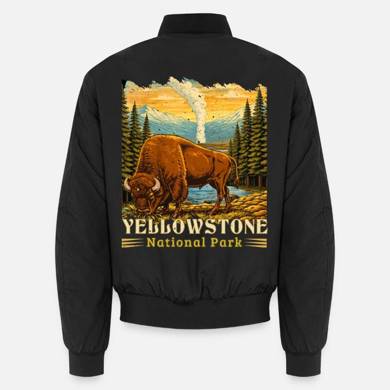 Camping de bisons du parc national de Yellowstone Bomber unisexe