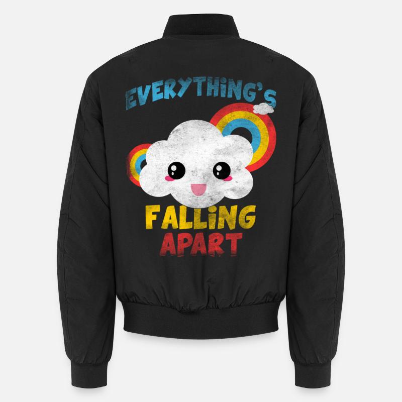 everything's falling apart Nuvoletta Arcobaleno - Unisex Bomber Jacket - black
