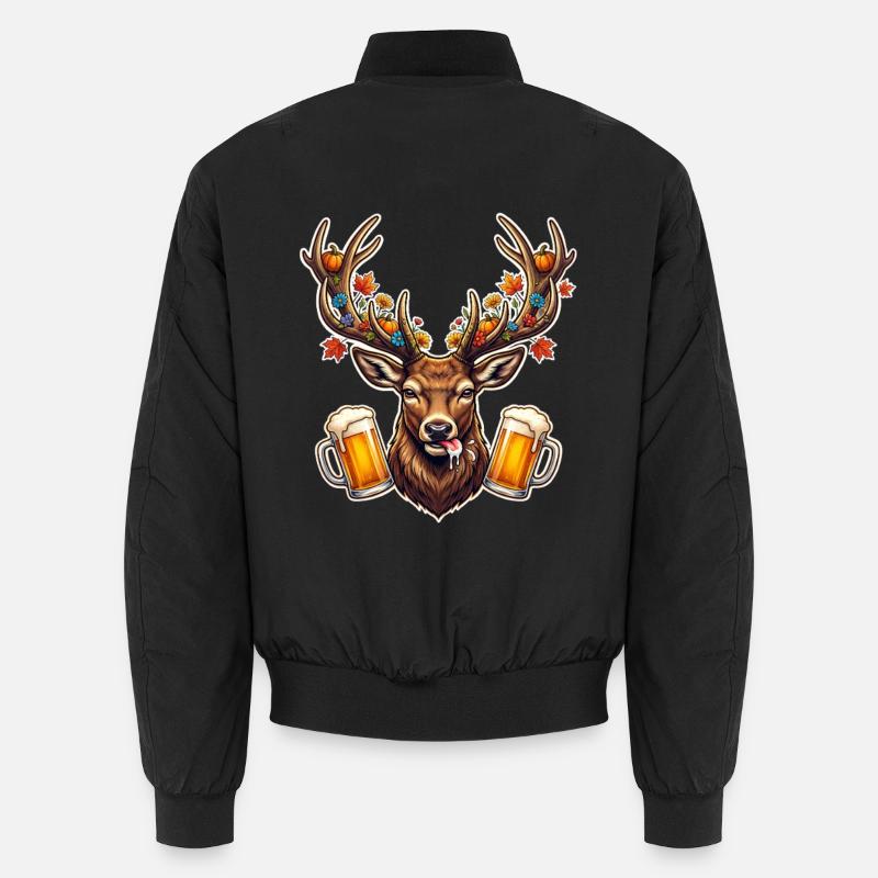 Geweih Bier Motiv Unisex Bomberjacke