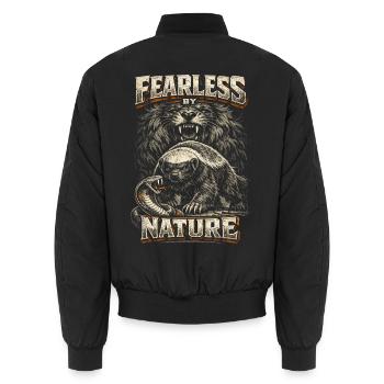Animal blaireau à miel intrépide par nature - Bomber unisexe - noir - Dos - AI Model Male 185 light (185cm)