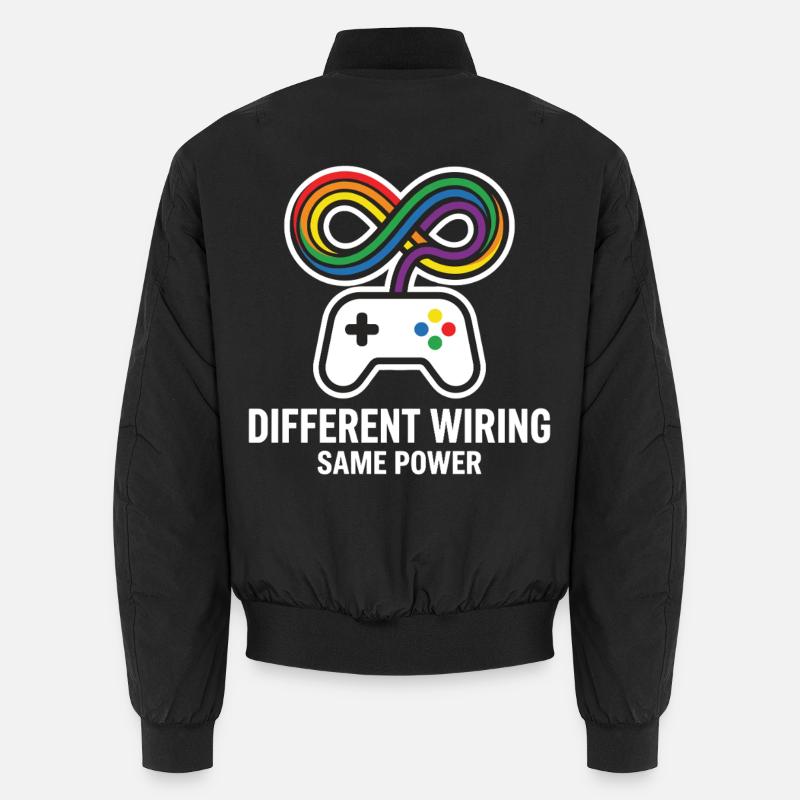 Different Wiring Same Power Gaming Motiv - Unisex Bomberjacke - Schwarz