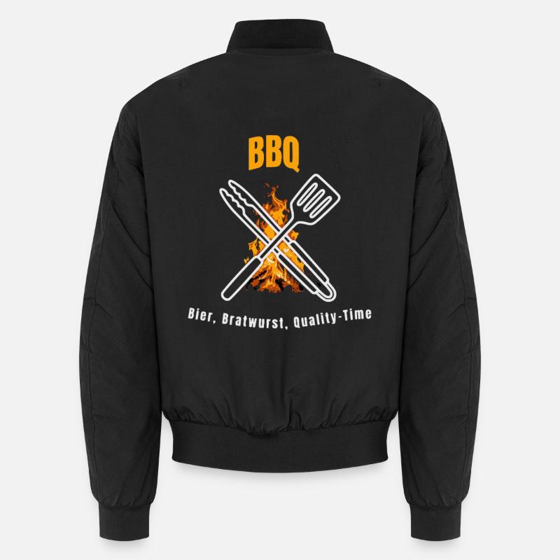 BBQ Bier Bratwurst Quality Time Unisex Bomberjacke