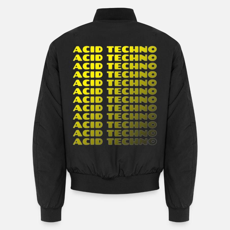 Acid Techno Repeat Neon - Unisex Bomberjacke - Schwarz