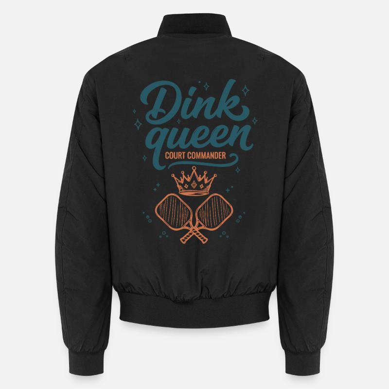 Pickleball Dink Queen Court Commander player - Unisex Bomber Jacket - black