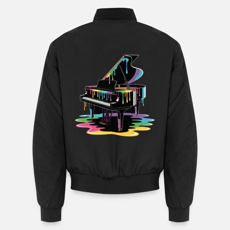 Buntes klavier - Unisex Bomberjacke - Schwarz