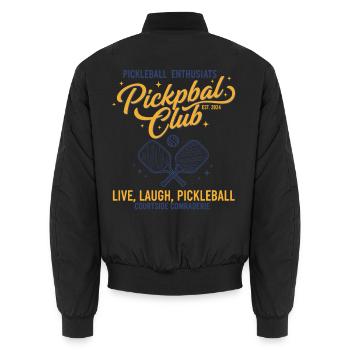 Pickleball-Spieler, Gurkenball, Liebe Pickleball live - Unisex Bomberjacke - Schwarz - Hinten - AI Model Male 185 light (185cm)