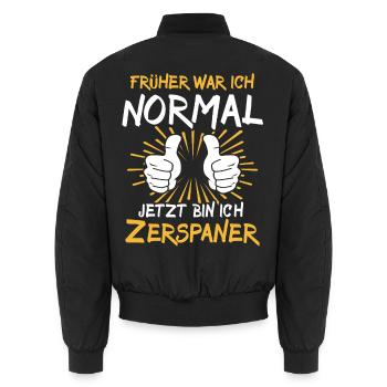 Zerspaner Spruch - Unisex Bomberjacke - Schwarz - Hinten - AI Model Male 185 light (185cm)