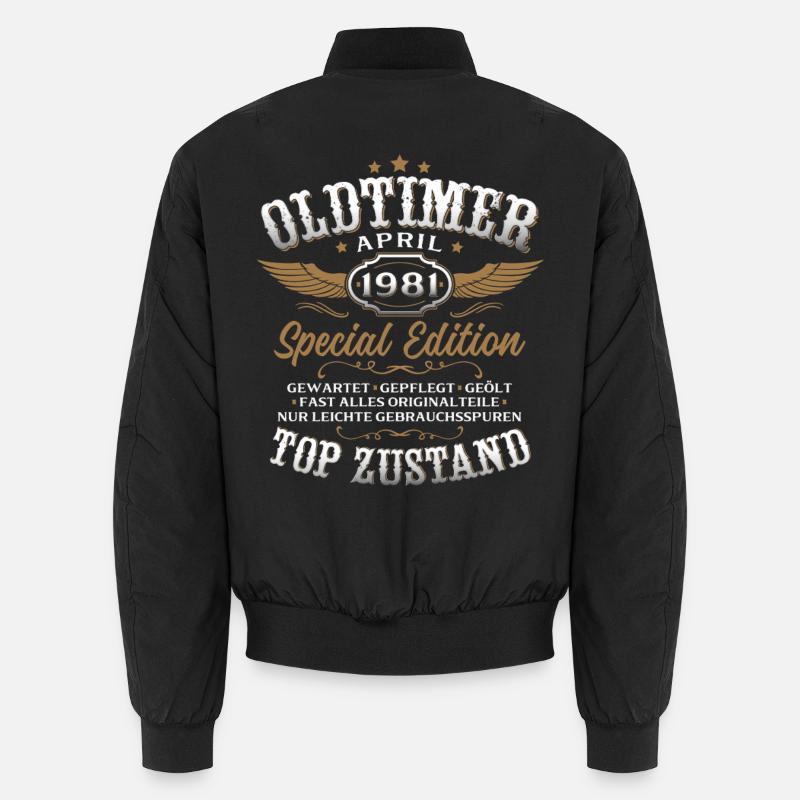 45. Geburtstag Geschenk Mann Oldtimer April 1981 Unisex Bomberjacke
