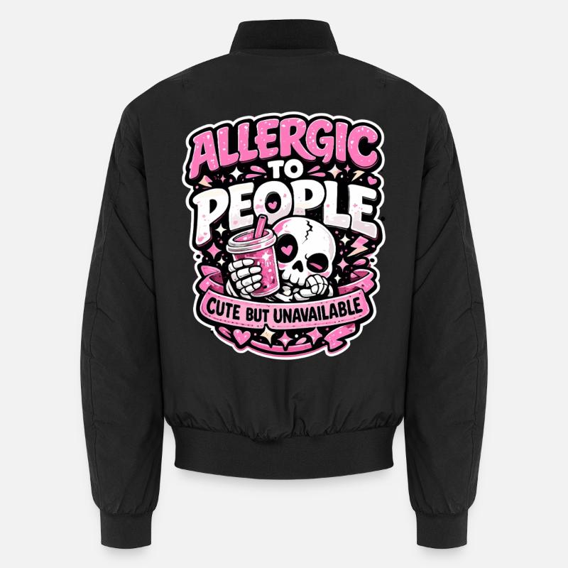 Allergic to People süßes Gothic Statement Unisex Bomberjacke