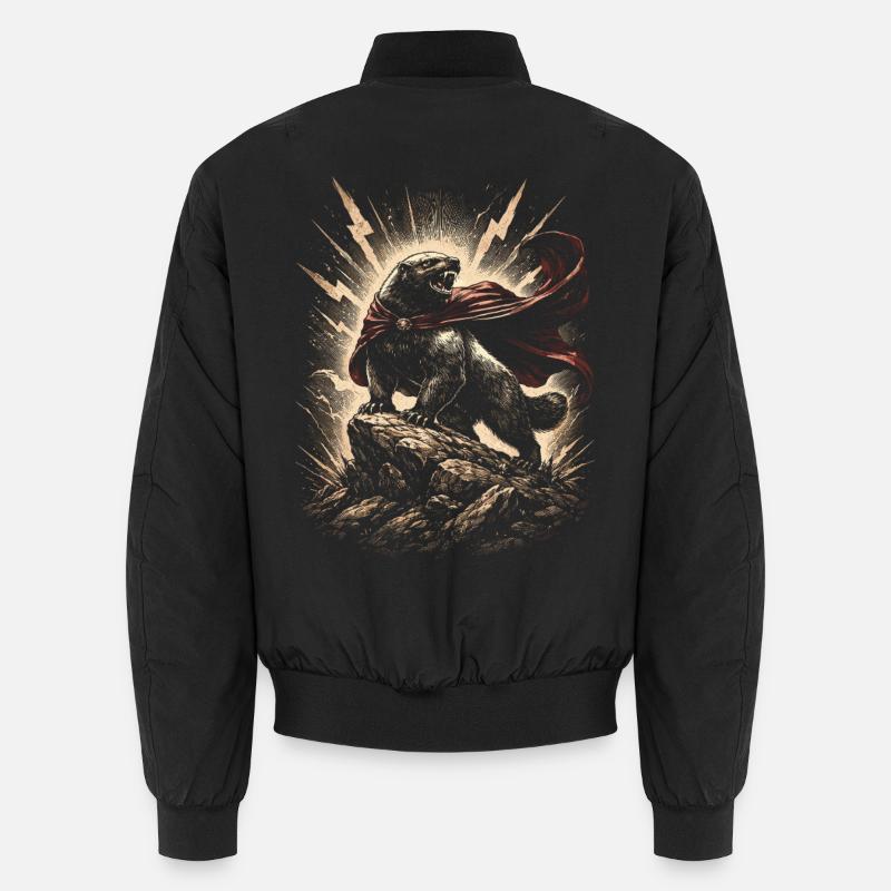 Honigdachs Honey Badger Tier - Unisex Bomberjacke - Schwarz