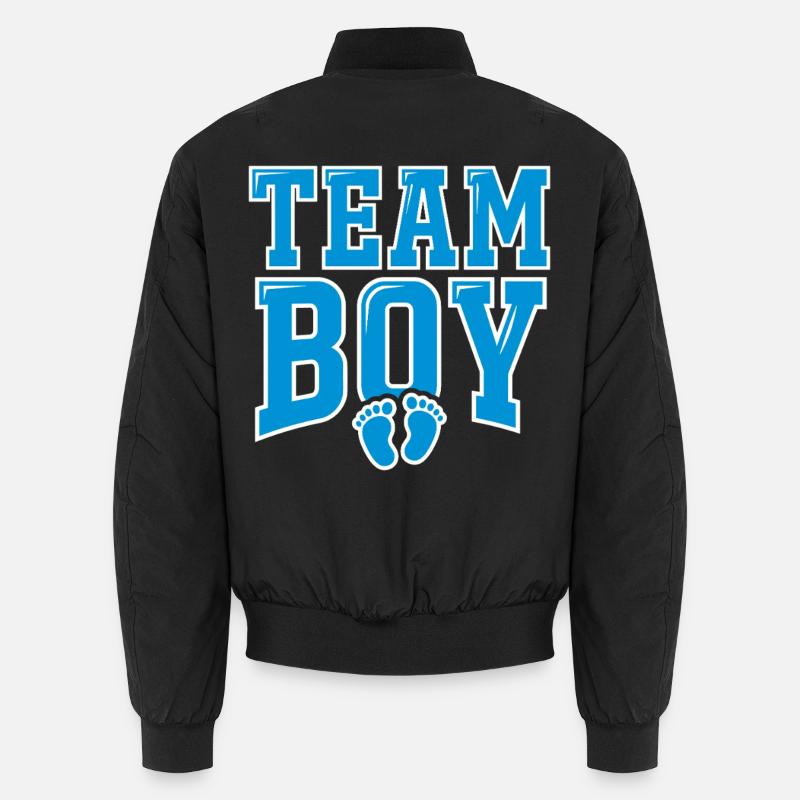 TEAM BOY Typography with Footprints Unisex Bomber Jacket