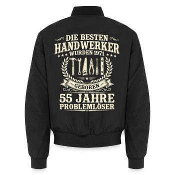 Bester Handwerker seit 1971 – 55. Geburtstag - Unisex Bomberjacke - Schwarz - Hinten - AI Model Male 185 light (185cm)