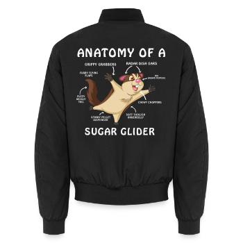 Chemise anatomique Sugar Glider - Bomber unisexe - noir - Dos - AI Model Male 185 light (185cm)