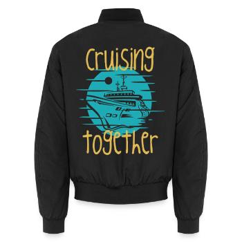 Graphique du bateau de croisière ensemble - Bomber unisexe - noir - Dos - AI Model Male 185 light (185cm)