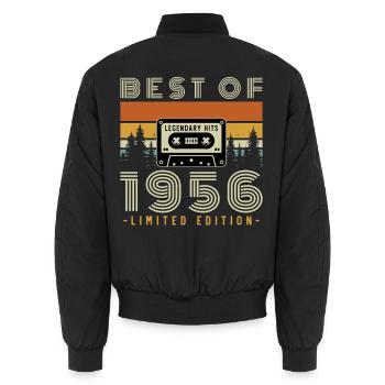 1956 Vintage Rétro Cadeau D'anniversaire - Bomber unisexe - noir - Dos - AI Model Male 185 light (185cm)