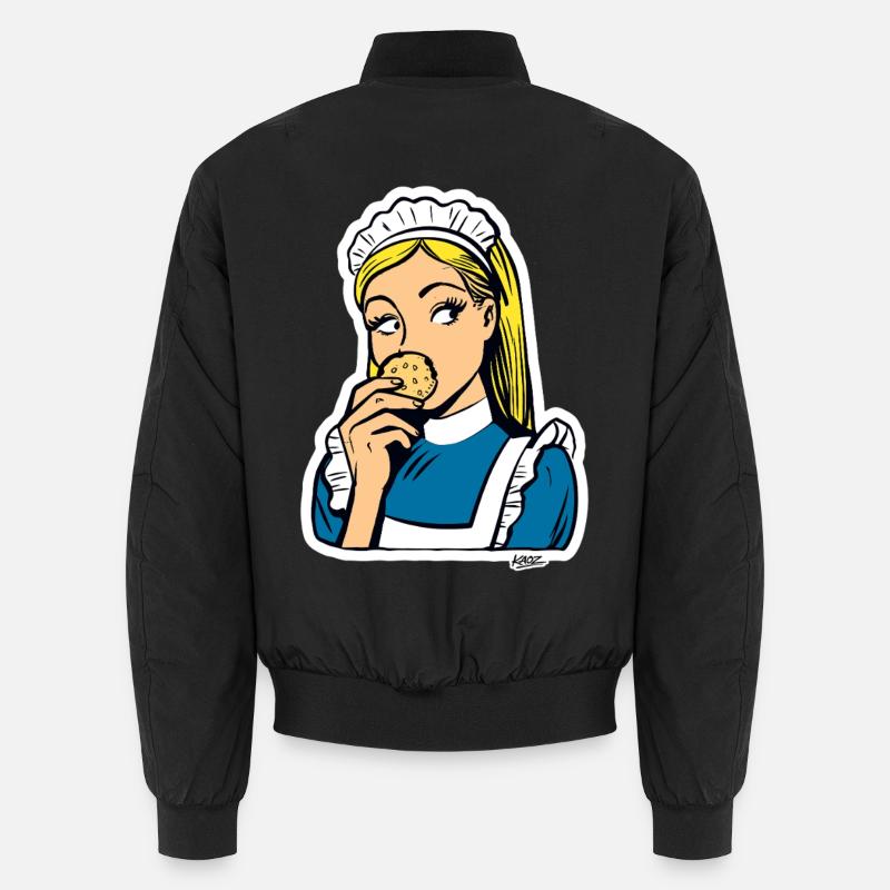 Maid and Cookie Pop Art - Unisex Bomber Jacket - black