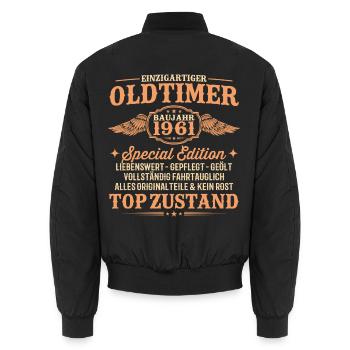 65. Geburtstag Oldtimer Baujahr 1961 Geschenk - Unisex Bomberjacke - Schwarz - Hinten - AI Model Male 185 light (185cm)