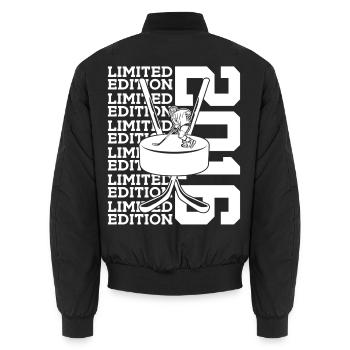 LIMITED EDITION 2016 EISHOCKEY 10. GEBURTSTAG - Unisex Bomber Jacket - black - Back - AI Model Male 185 light (185cm)