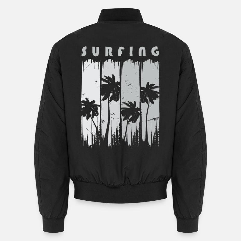 Surf Surfen Surfer - Unisex Bomberjacke - Schwarz
