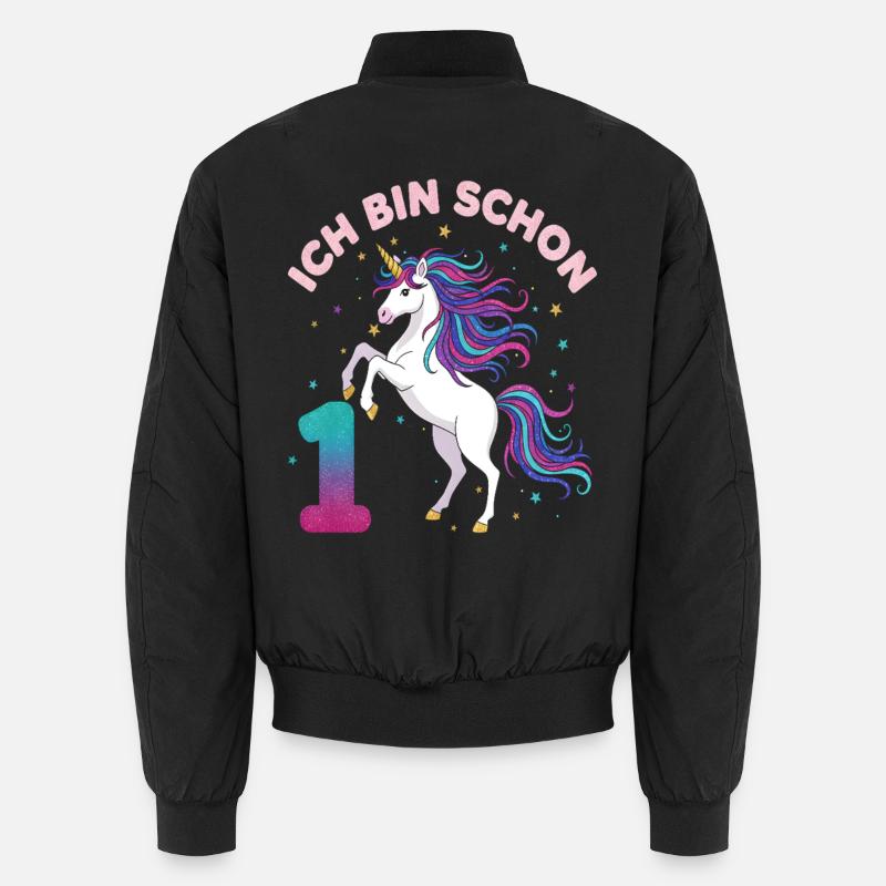 1. Geburtstag Einhorn Mädchen Ich bin schon 1 Unisex Bomberjacke