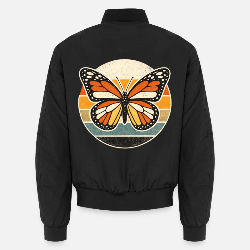 Butterfly Retro Sunset - Unisex Bomberjacke - Schwarz