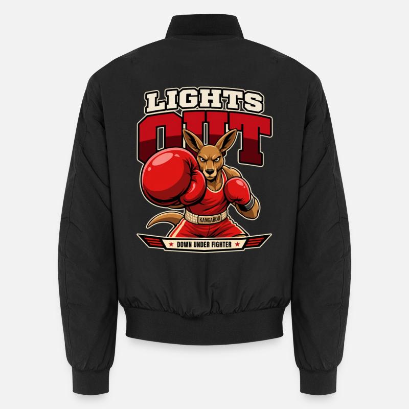 Kangaroo Knockout – Lights Out Boxing Unisex Bomber Jacket